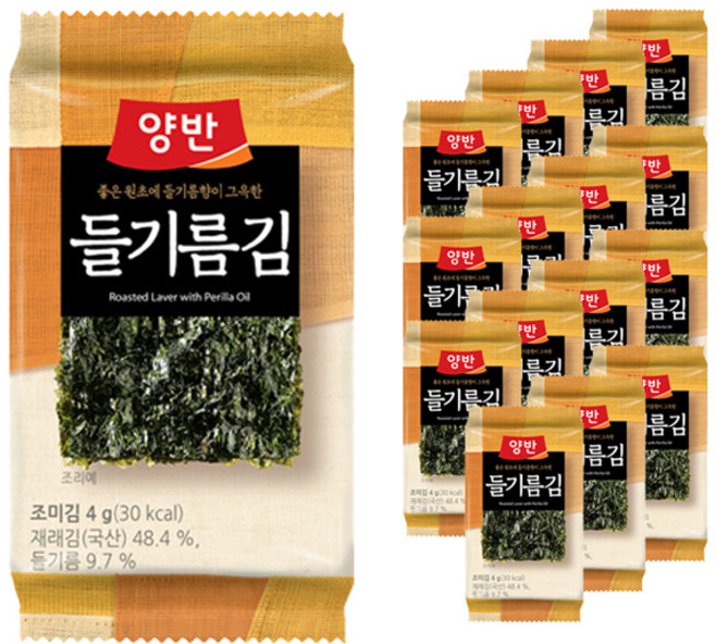 동원 들기름김 식탁, 4g, 16개