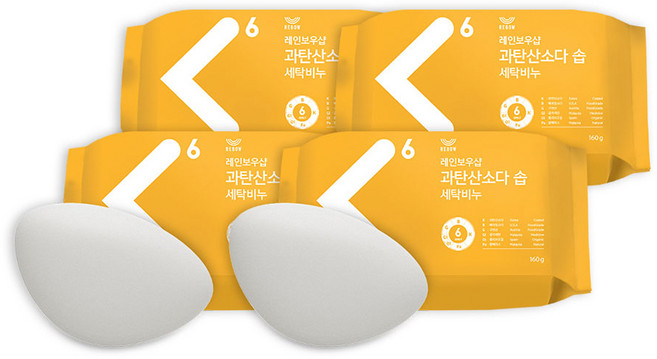 레인보우샵 과탄산소다 솝 세탁비누, 160g, 4개