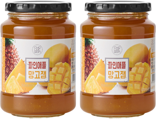 초록원 파인애플 망고잼, 560g, 2개