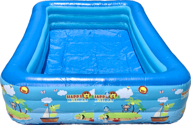 B款充氣泳池 雙層防漏水孔 分層充氣, 銀色 + 黑色, 1個