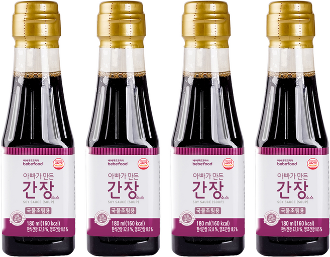 베베푸드 아빠가 만든 간장 소스 국물조림용, 180ml, 4개, 깊은맛