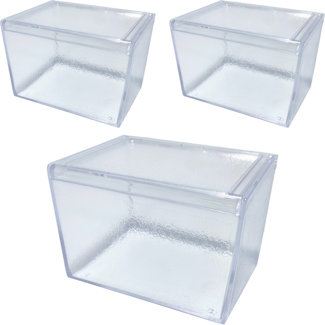 Sanada Seiko l-8086 霧面掀蓋收納盒小 3入組, 透明色, 1層