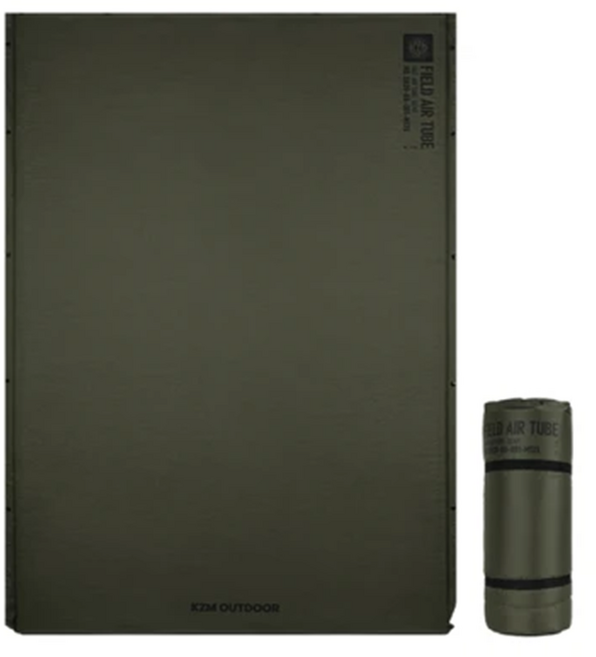 KZM OUTDOOR 自動充氣雙人床墊 4kg, 軍綠色