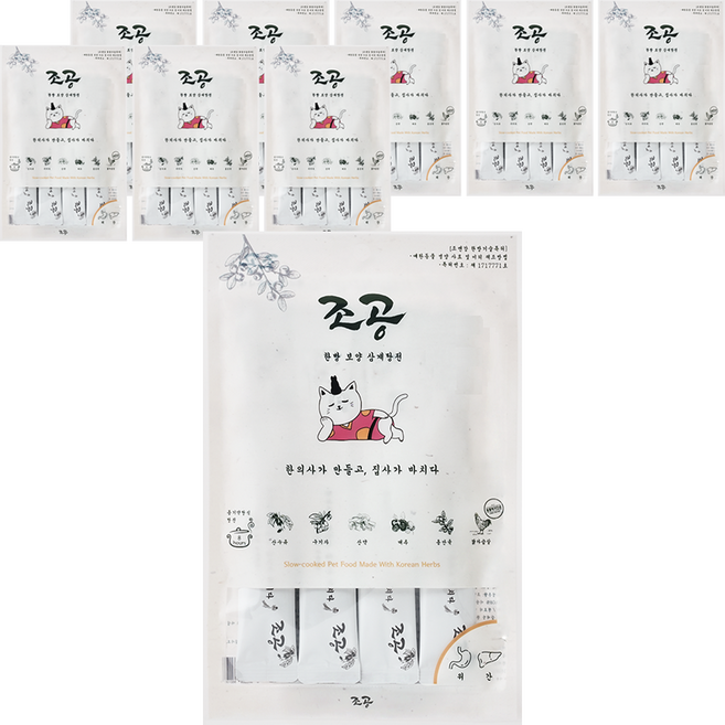 조공 고양이 한방 보양 간식 4p, 삼계탕전, 60g, 9개