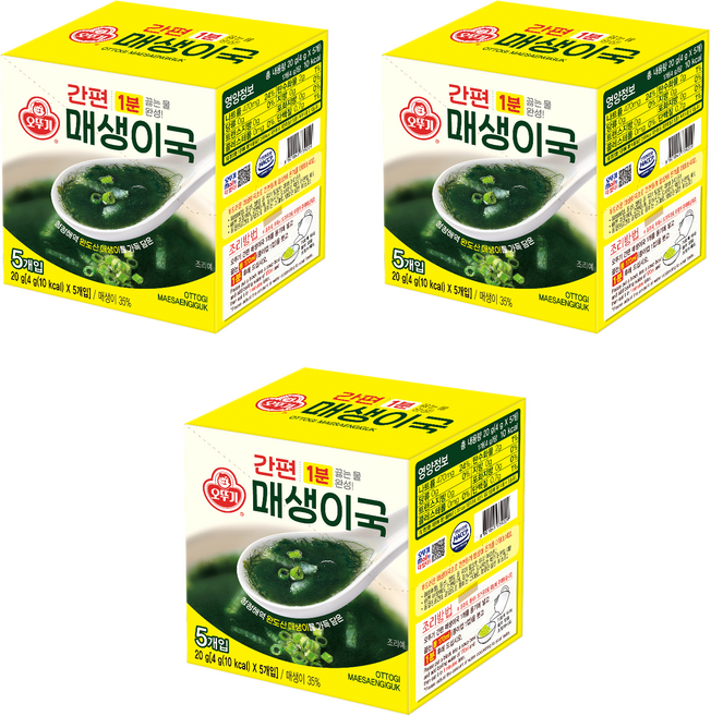 오뚜기 간편 매생이국, 20g, 3개