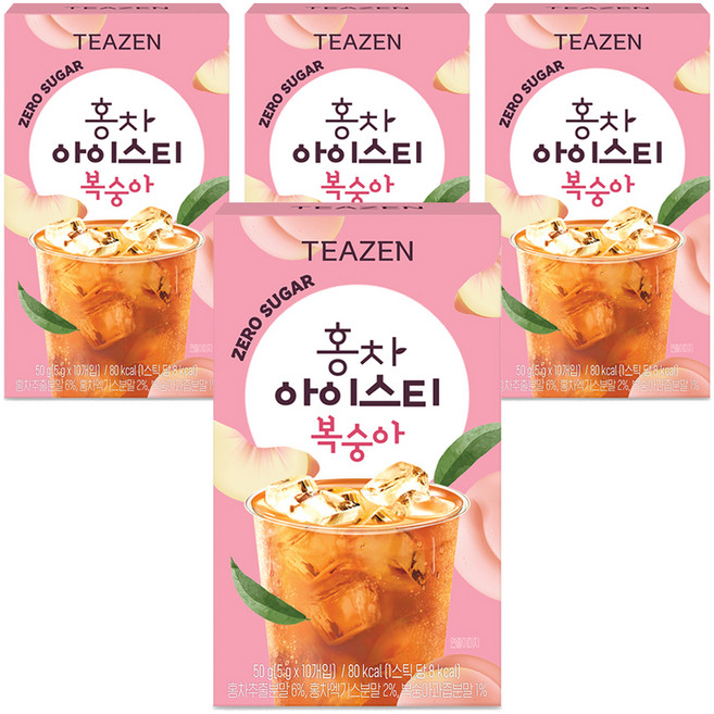 TEAZEN 紅茶冰桃10p, 4個, 10入