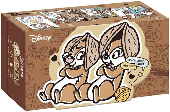 明基健康生活 幸福物語 迪士尼系列 方格紋洗臉巾 50條 可愛設計 柔軟親膚材質 獨立包裝 乾淨衛生, 奇奇蒂蒂 棕色, 1盒