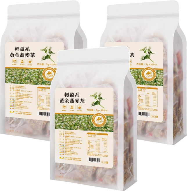 仁濟中藥 頤悅品茶 輕盈系黃金蕎麥茶, 5g, 12包, 3袋