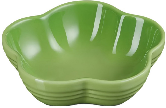 LE CREUSET 瓷器花型盤, 棕櫚綠, 1個