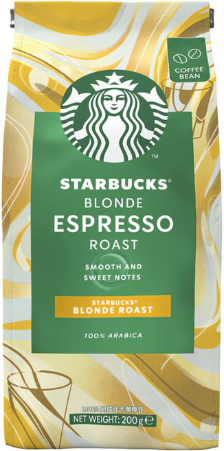 STARBUCKS 星巴克 黃金烘焙咖啡豆, 未研磨, 200g, 1包