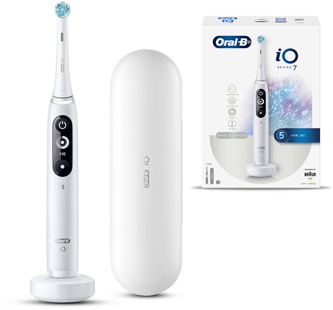 오랄비 iO7 전동칫솔 알라바스터, 화이트, 1개