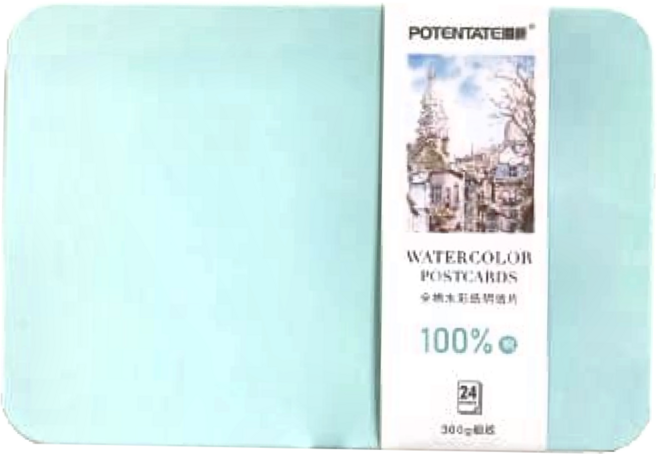 POTENTATE 遵爵 全棉明信片鐵盒水彩紙 Z4921321, 24張