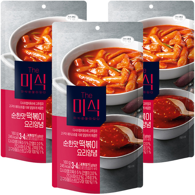 더미식 순한맛 떡볶이 양념, 160g, 3개