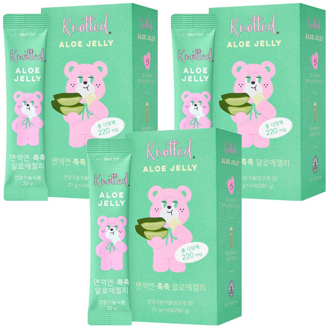 노티드 면역엔 촉촉 알로에젤리 14p, 280g, 3개