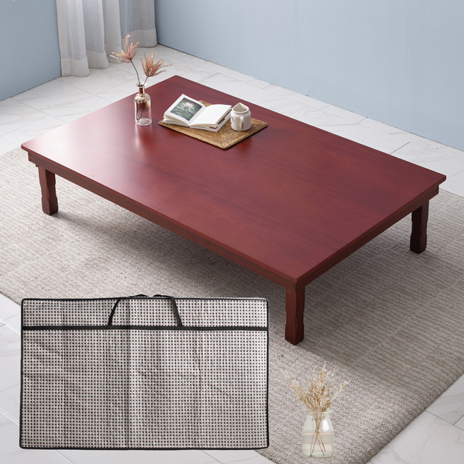 조은세상 국내제작 전통수공예 특대형 교자상 + 누빔 상커버 세트 1500 x 900 고객직접설치, 레드(교자상), 체크(상커버)