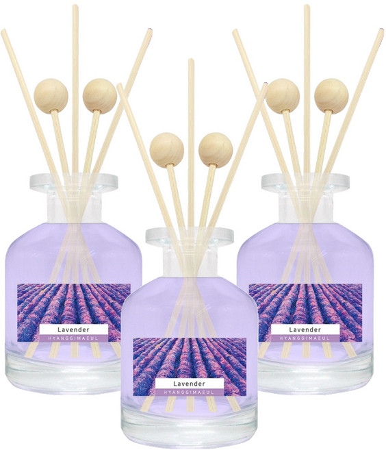 향기마을 실내용 홈 디퓨저, 라벤더, 150ml, 3개