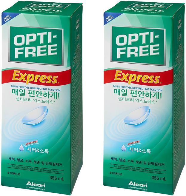옵티프리 익스프레스 렌즈세정액, 355ml, 2개