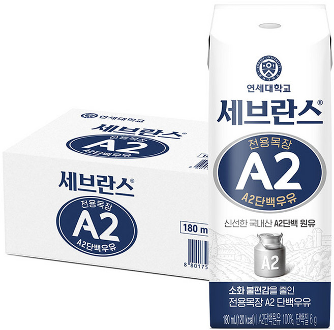 세브란스에이투 전용목장 단백우유, 180ml, 24개