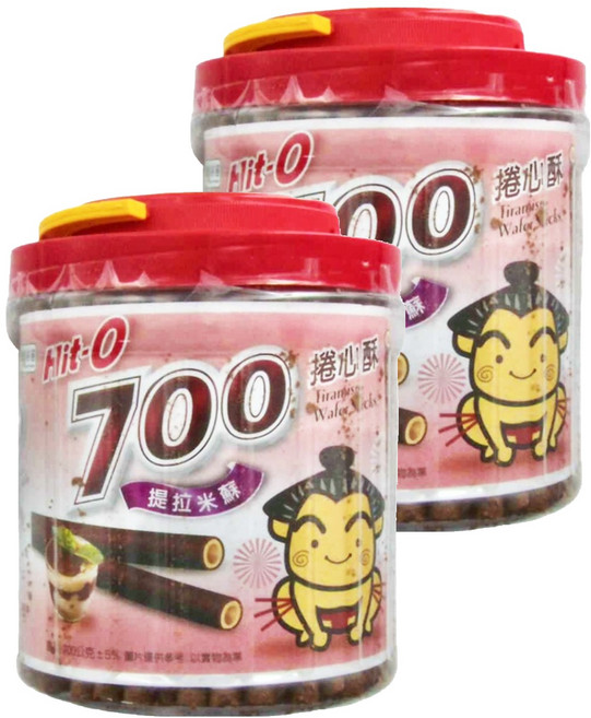 Hit-O 700捲心酥 提拉米蘇口味, 700g, 2桶