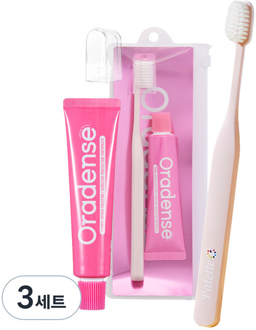 oradense 敏感性牙齒護理便攜式牙刷 + 35g牙膏組, 3套