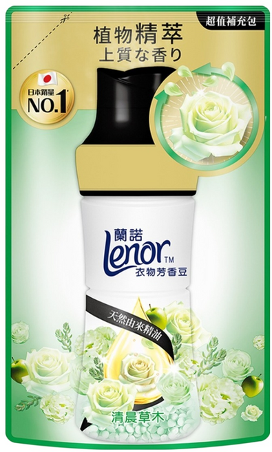 Lenor 蘭諾 衣物芳香豆 清晨草木 補充包, 440ml, 1包
