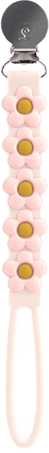 Loulou Lollipop 固齒器矽膠奶嘴鍊, 粉色小雛菊, 1條