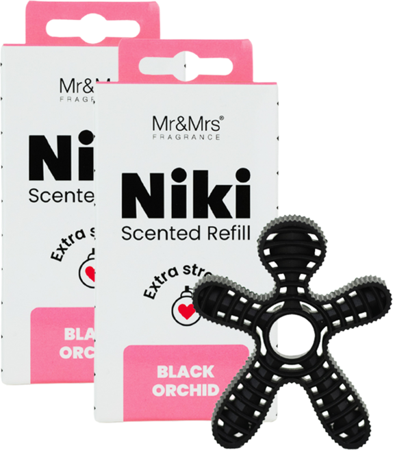 Mr&Mrs FRAGRANCE Niki 車用芳香劑補充包, 黑蘭花, 2個