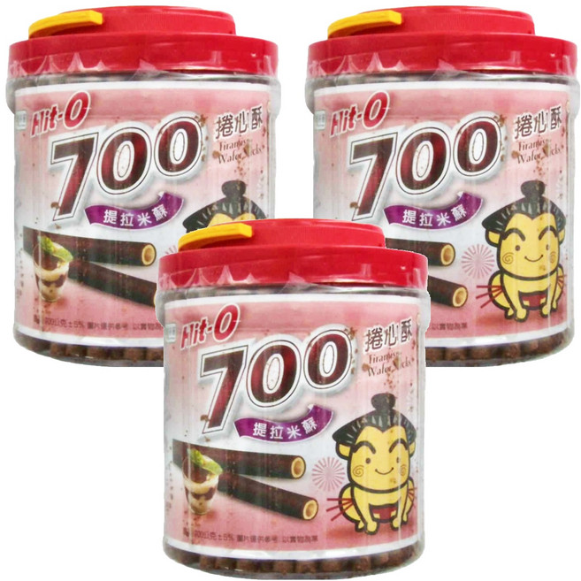 Hit-O 700捲心酥 提拉米蘇口味, 700g, 3桶