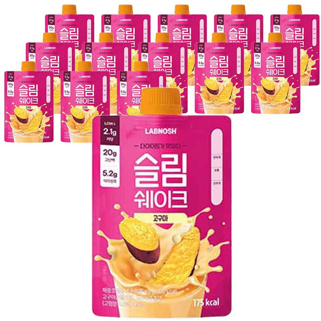 랩노쉬 슬림쉐이크 고구마, 45g, 14개