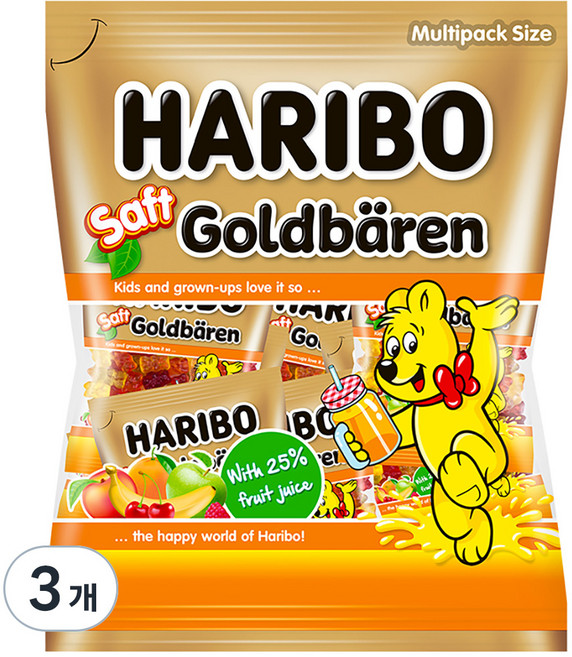 하리보 샤프트 골드베렌 젤리, 220g, 3개