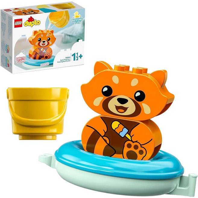 LEGO 樂高 得寶系列 適合18個月以上兒童 易於清潔, 快樂洗澡趣 漂浮小貓熊, 1盒