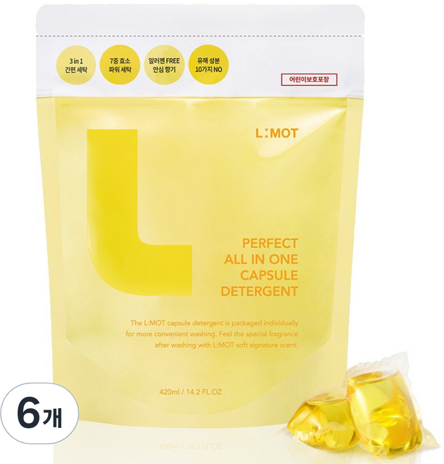 엘모트 퍼펙트 올인원 캡슐세제, 30개입, 6개