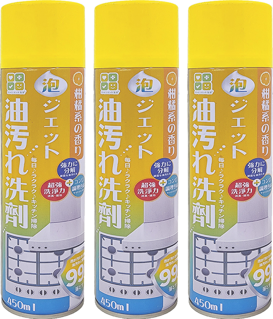 CLH 廚房超強力除油污泡沫清潔劑, 450ml, 3瓶