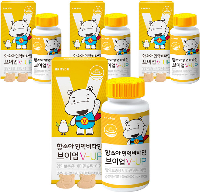 함소아 면역 비타민 브이업 1000mg, 90정, 4개