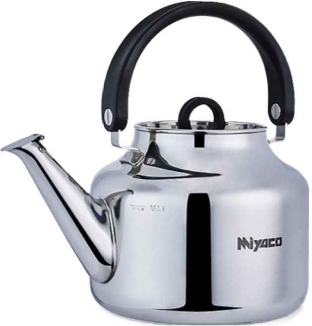 MiyAco 米雅可 316不銹鋼品味笛音壺, 銀色, 3.5L, 1個