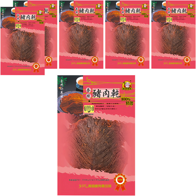 金安記 香辣豬肉乾, 60g, 6包