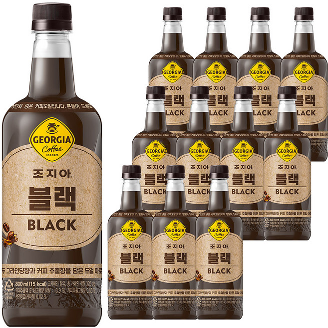조지아 블랙 커피, 800ml, 12개