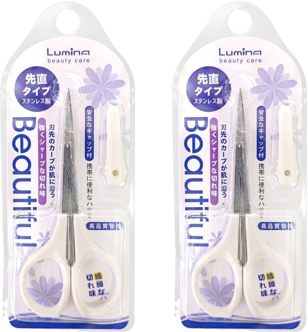 Lumina 露蜜 美型薄刃直剪, 2支, 白色
