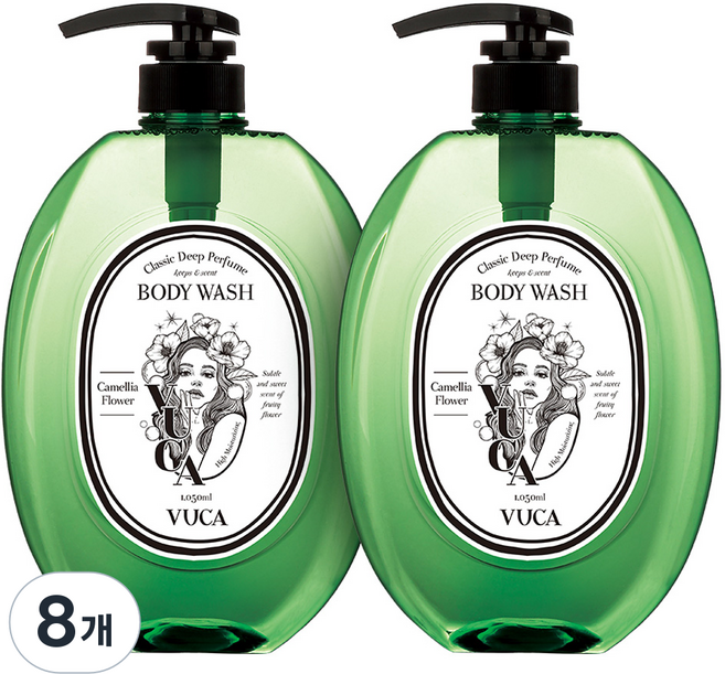 뷰카 클래식 딥 퍼퓸 바디워시 동백꽃향, 1.05L, 8개
