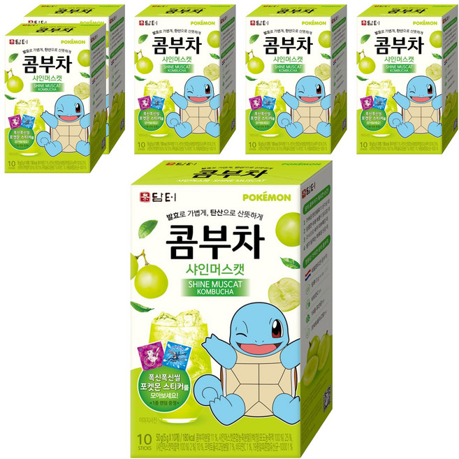 담터 포켓몬 콤부차 샤인머스캣, 5g, 10개입, 6개