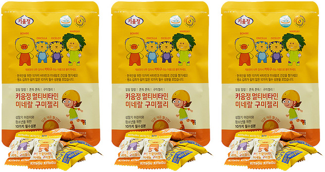 키움정 멀티 비타민 미네랄 구미젤리, 10정, 3개