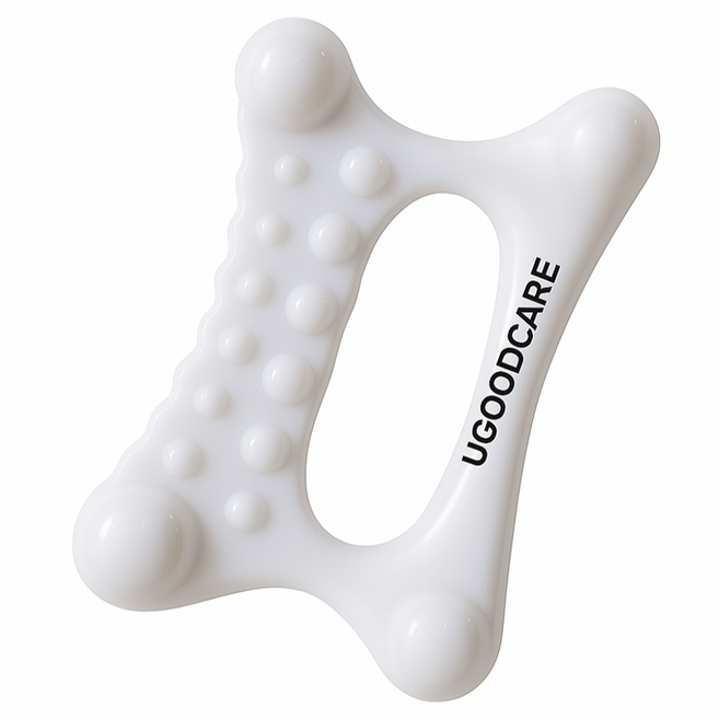 유굿케어 세라믹 페이스 바디 괄사 마사지기, 화이트, 1개