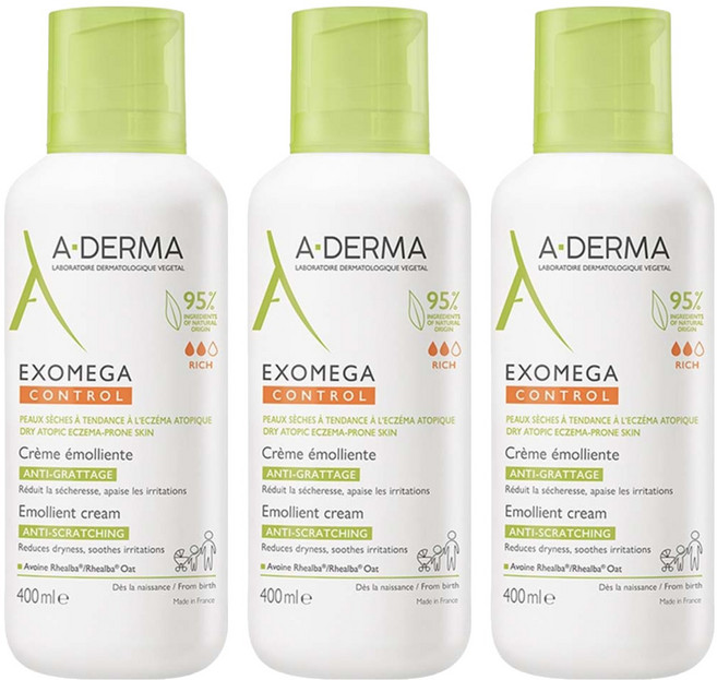 A-DERMA 艾芙美 燕麥新葉益護佳營養霜, 400ml, 3瓶