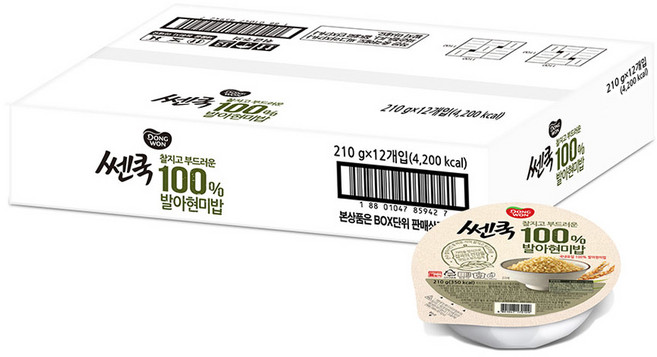 쎈쿡 발아현미밥, 210g, 12개