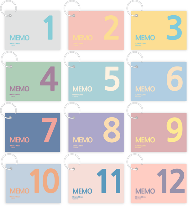 위드나 12링 두꺼운 단어장 시리즈 23-5990 180매, 혼합색상, 1세트