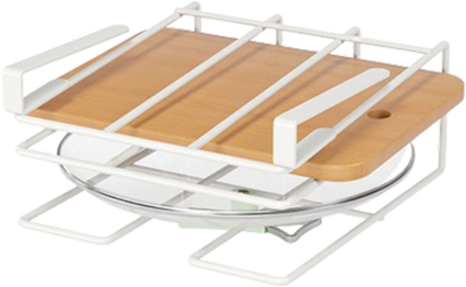 써뉴즈 다용도 냄비 도마 조리도구 거치 선반, 화이트, 1개