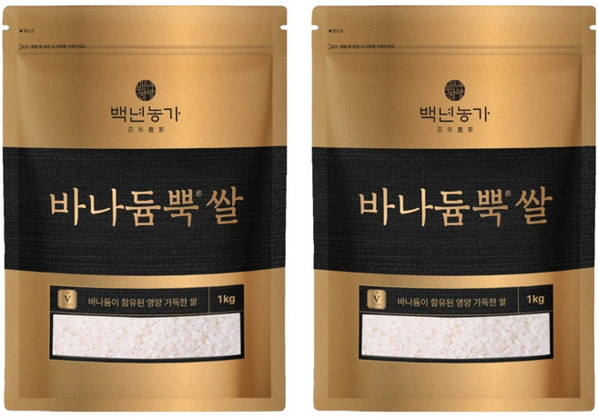 백년농가 바나듐뿍 쌀, 1kg, 2개, 상