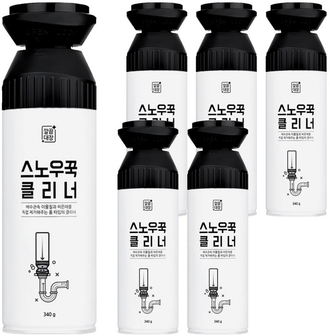 깔끔대장 스노우꾹 클리너, 340g, 6개