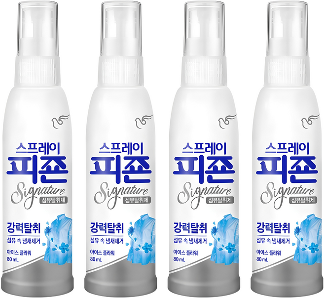 피죤 스프레이 시그니처 섬유탈취제 본품, 80ml, 4개