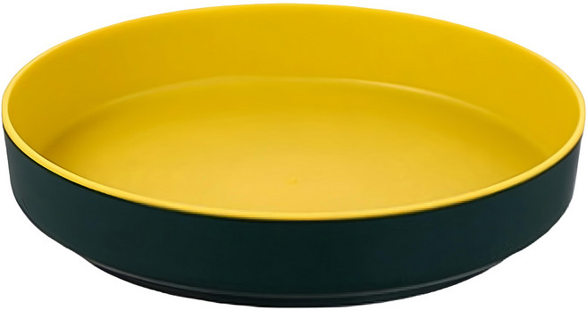 Soveliving 多功能防滑旋轉收納盤 大號 PP塑料, 綠色 + 黃色, 1個